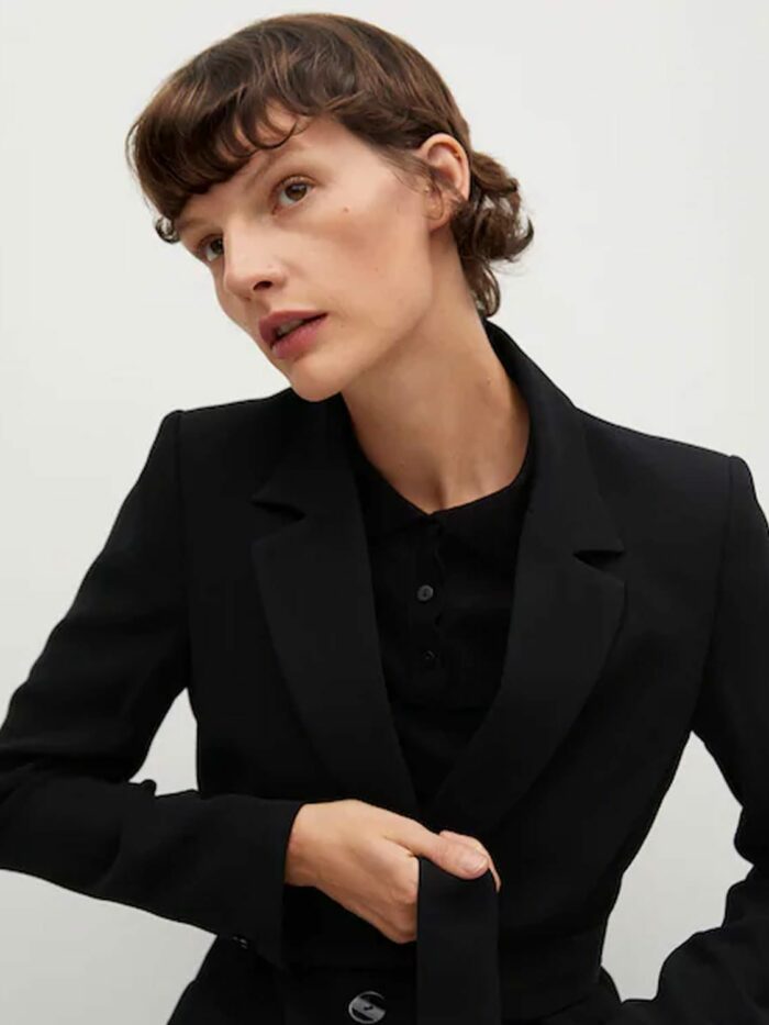 Belt structured blazer