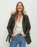 Faux shearling-lined parka