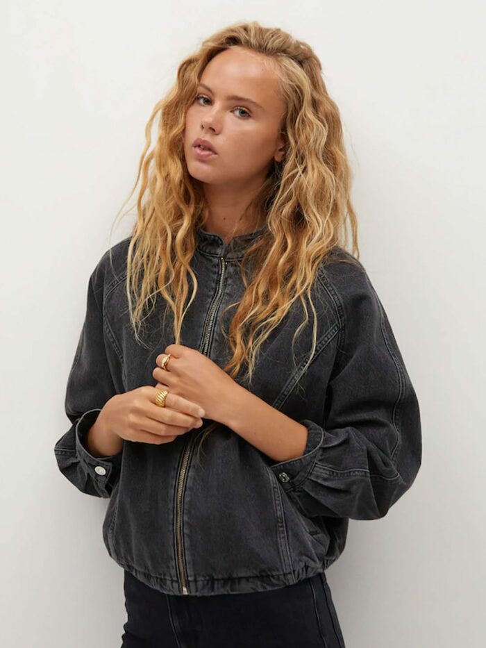 Denim bomber jacket