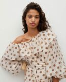 Polka-dot dress with ruffles