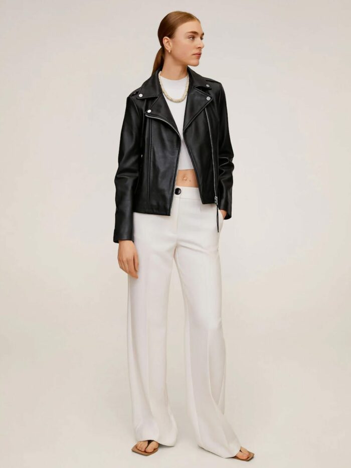 Leather biker jacket